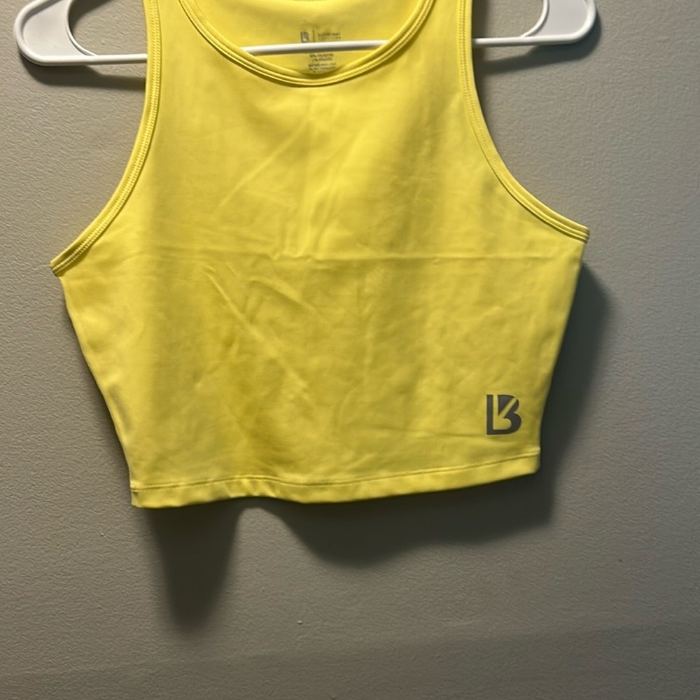 BuffBunny Yellow Sleeveless Fitted Crop Top